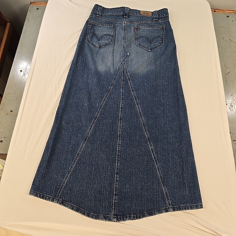 LEVI STRAUSS Signature Size 8 Women's Denim Maxi Skirt Comfort Stretch - Picture 6 of 8